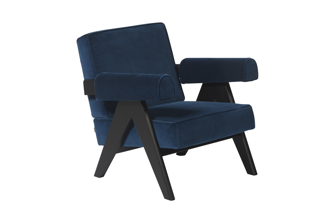 Illustration 2 du produit Fauteuil Capitol Complex Velours Bleu Indigo