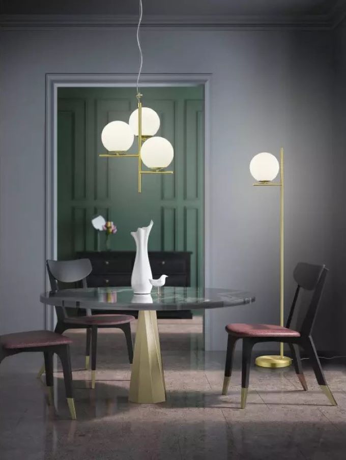 Illustration 3 du produit Lampadaire Gatsby doré