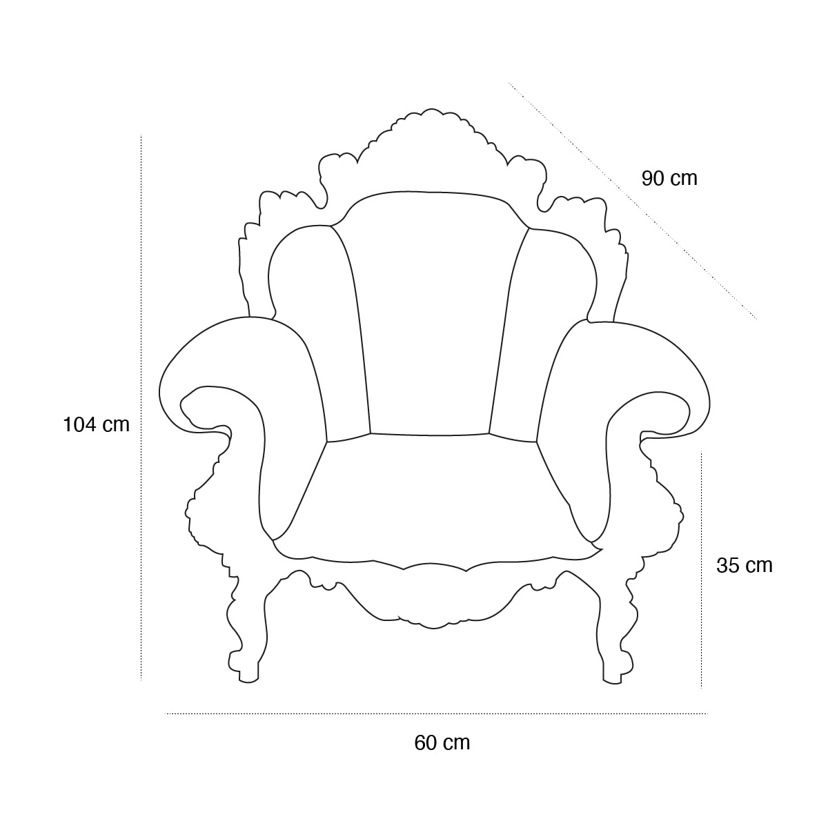 Schéma du produit Fauteuil Magis Proust