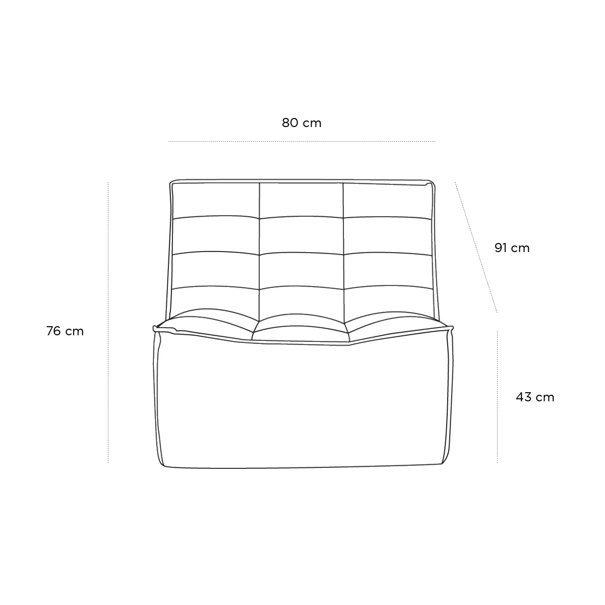 Product schematic Chauffeuse N701 Gris foncé