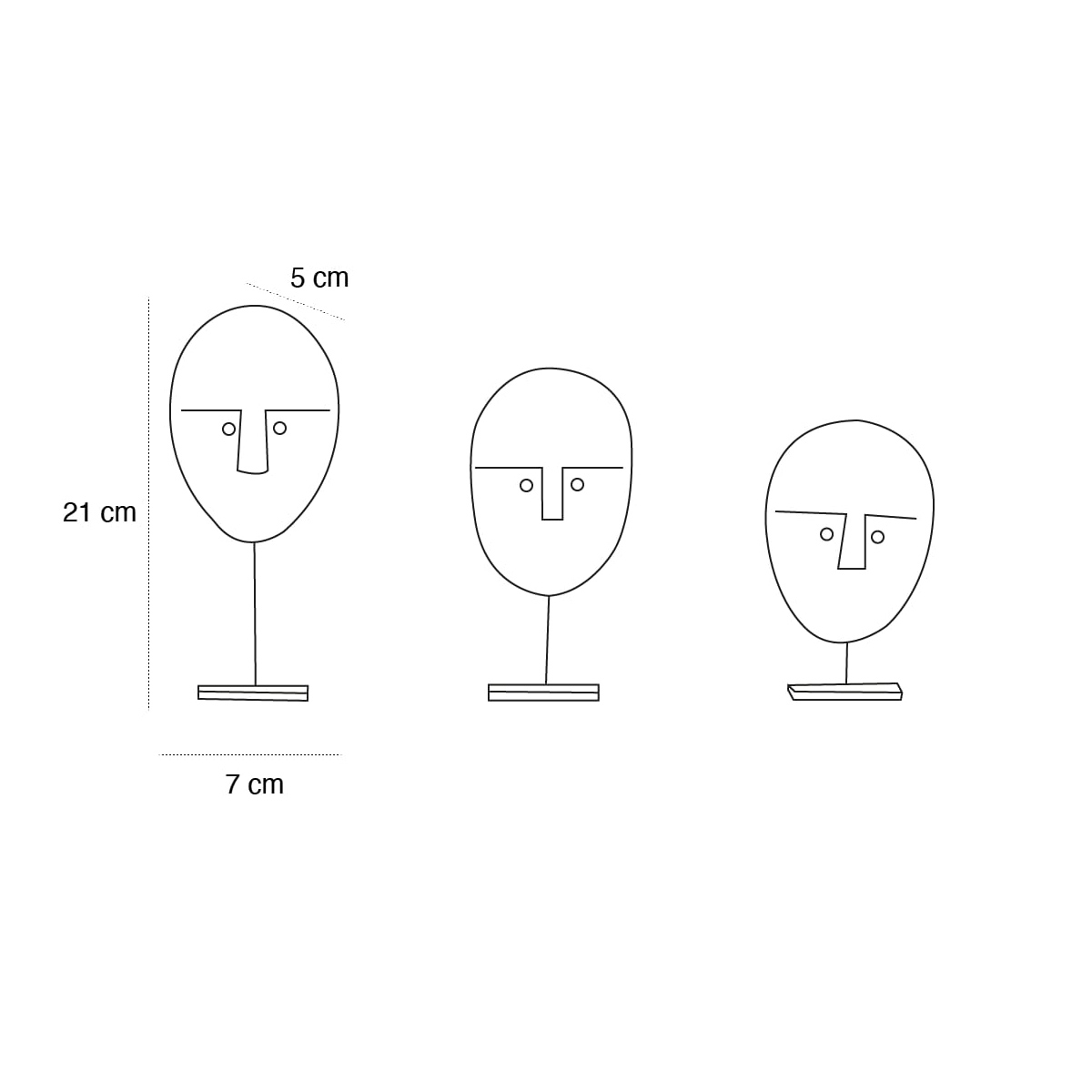 Product schematic Set de 3 Masques Sulawesi