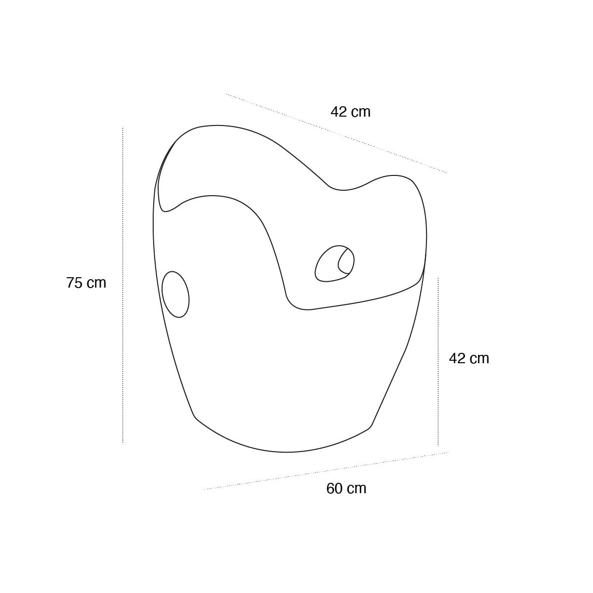 Product schematic Fauteuil O Nest