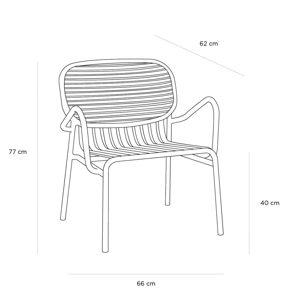 Schéma du produit Fauteuil Week-end Bleu Pigeon