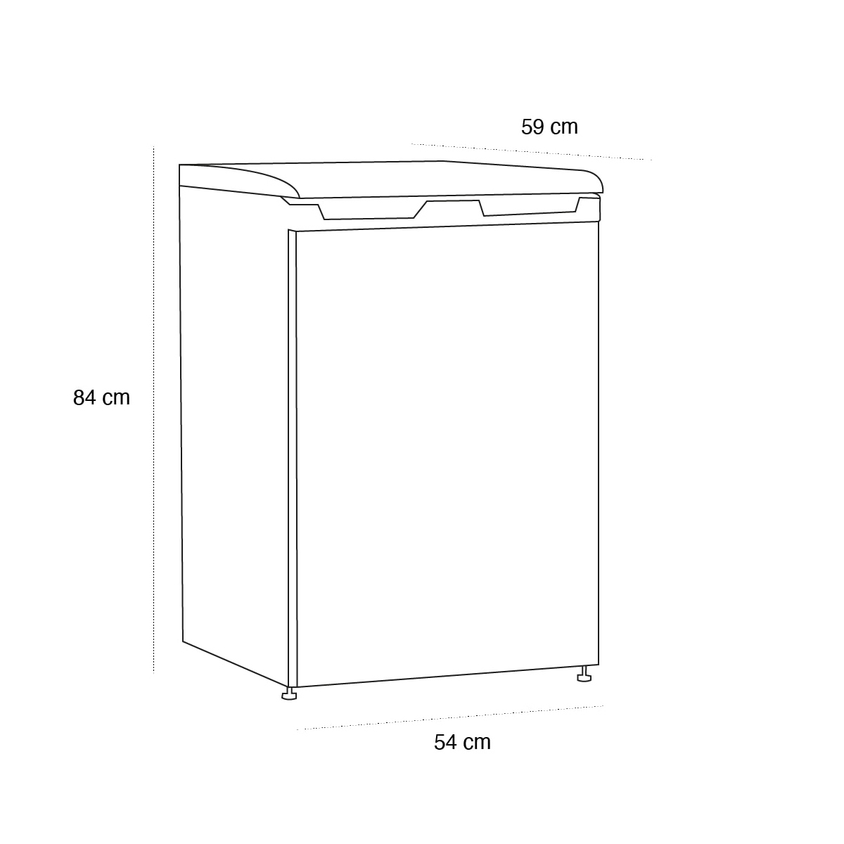 Product schematic Réfrigérateur Blanc 128 L