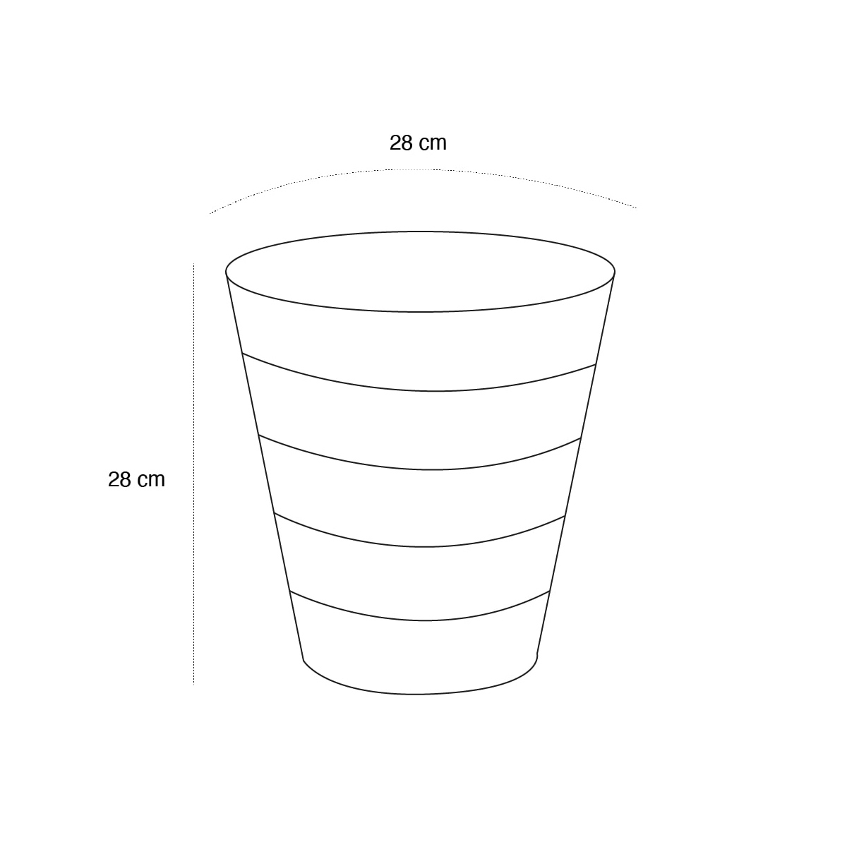 Product schematic Corbeille Blanc