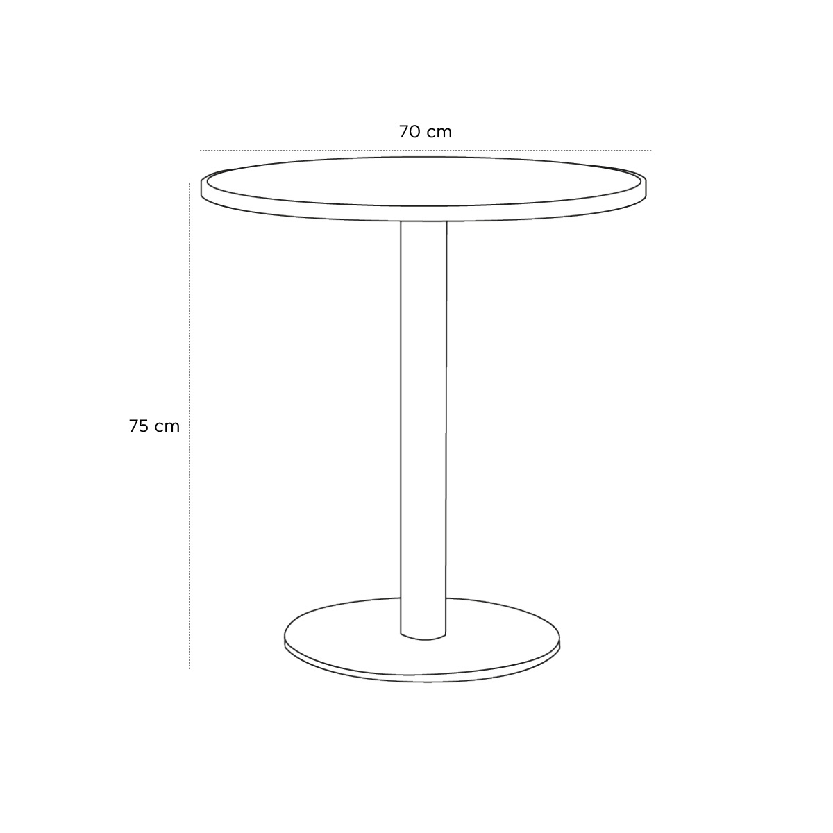 Product schematic Guéridon Gatsby Noir