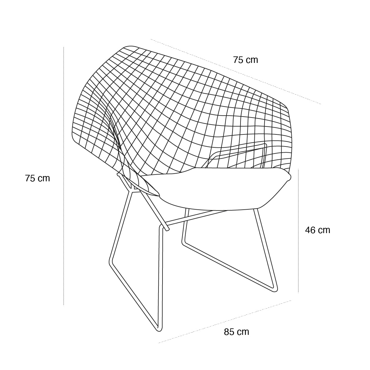 Schéma du produit Fauteuil Diamond Noir