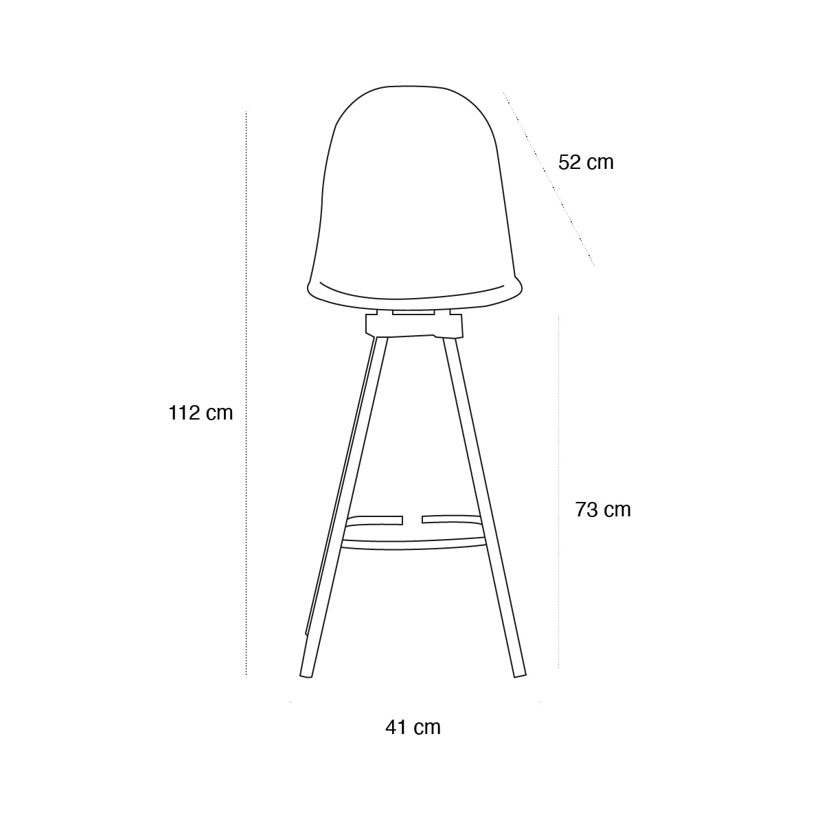 Schéma du produit Tabouret Gravêne Métal Citron-Jaune