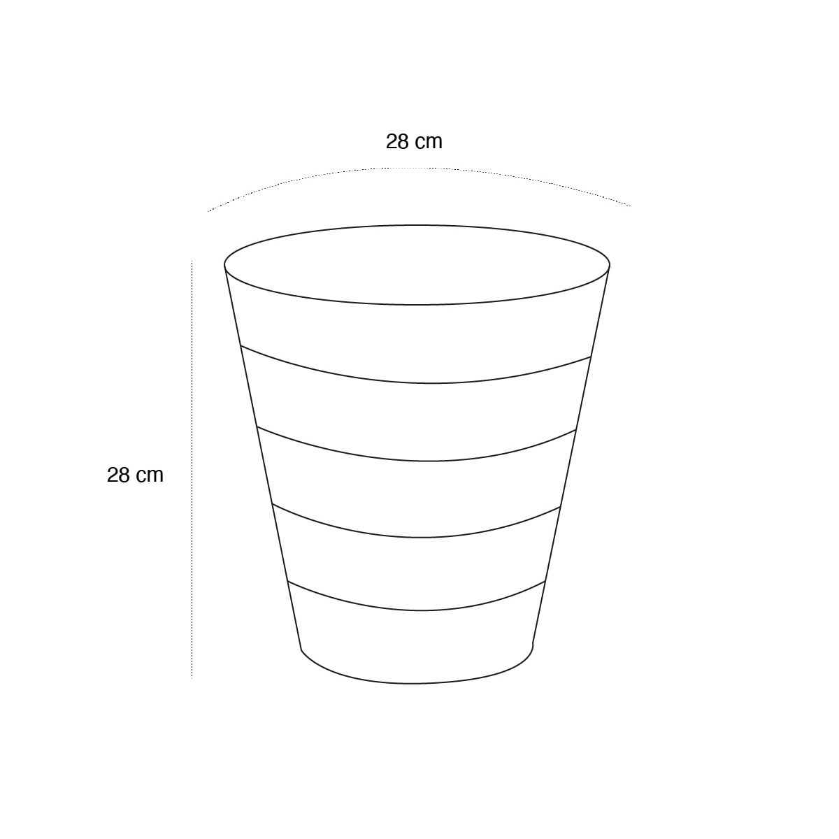 Product schematic Corbeille Noir