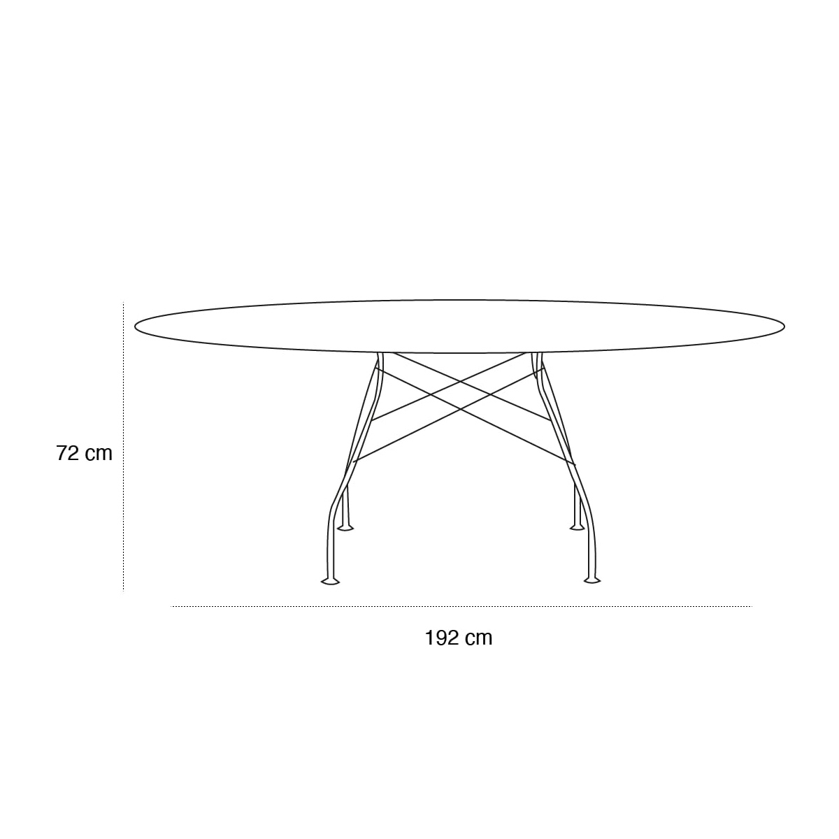 Schéma du produit Table Bohème Ovale Marbre