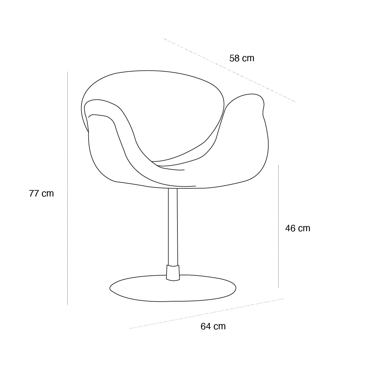 Product schematic Fauteuil Little Tulip