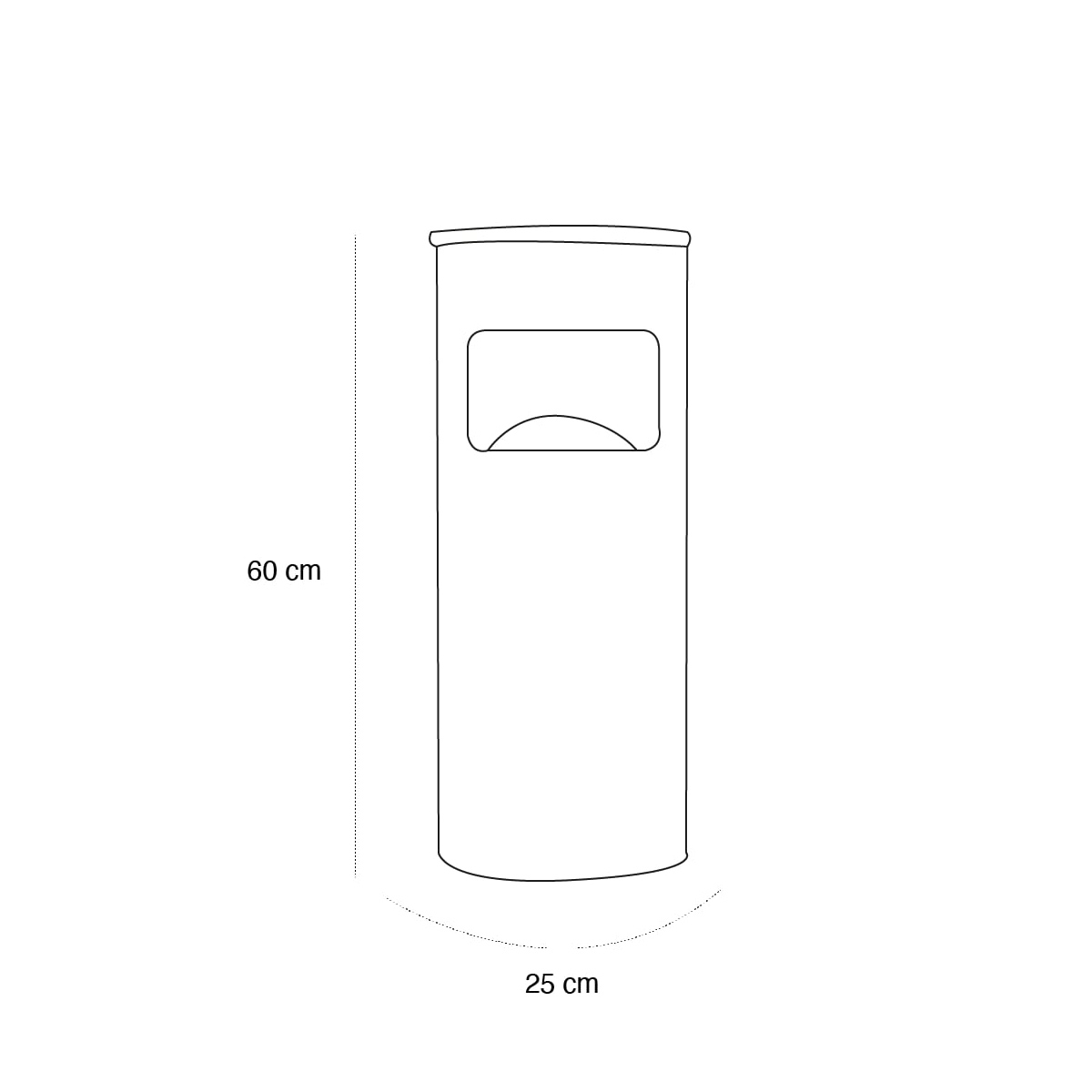 Product schematic Cendrier corbeille