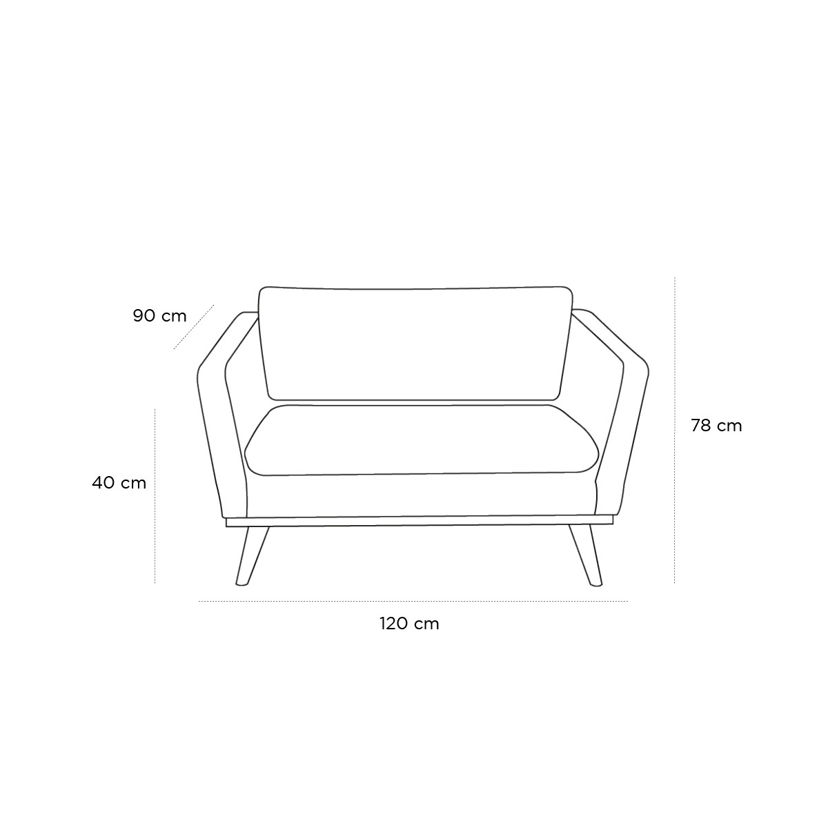 Schéma du produit Canapé Love Seat