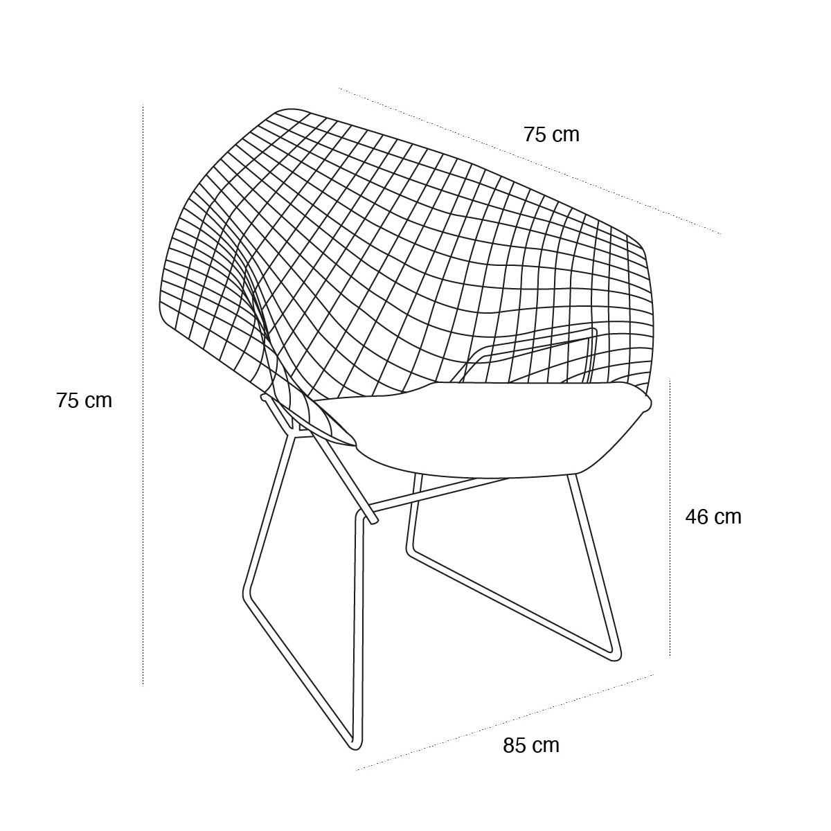 Product schematic Fauteuil Diamond